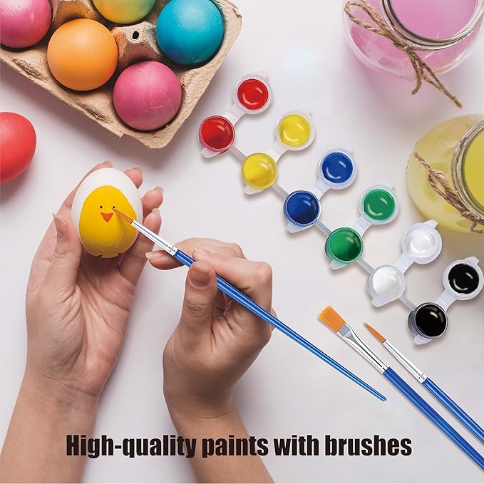40 Pack 6 Colors Mini Acrylic Paint and Brushes Set - Image 5