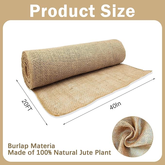 40InX20FT Burlap Rolls Multipurpose Jute Burlap Fabric - Image 2
