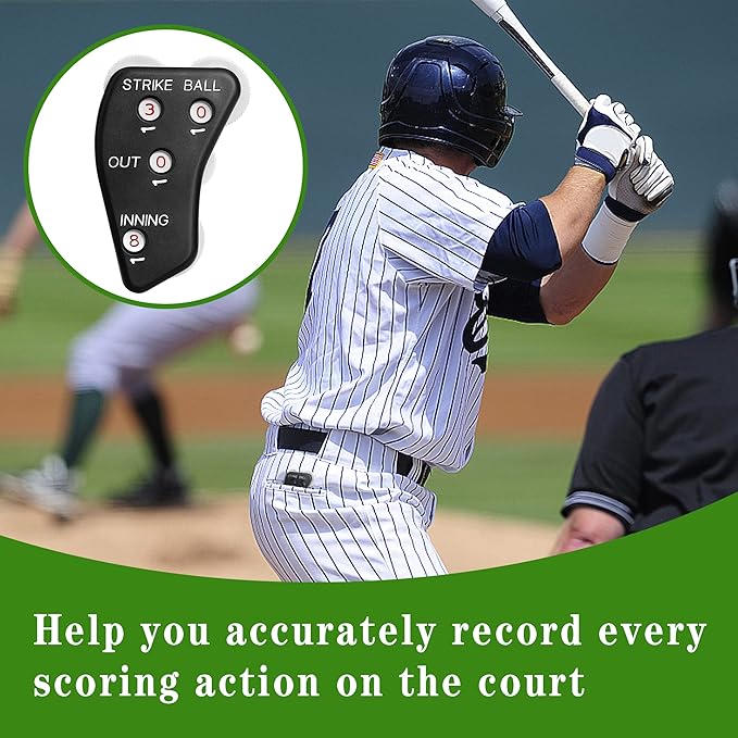 Watayo Wheel Baseball Umpire Clicker, Umpire Indicator Gear, Practical Baseball Counter Clicker for Scorekeeper Recording Outs & Innings Balls