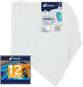 Canvas Panels 4x4 Inch 12-Pack, 10 oz Primed 100% Cotton White Blank Small by Artkey