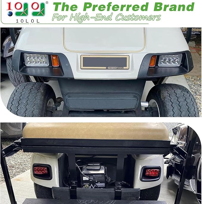 10L0L Golf Cart EZGO TXT Headlight Kit (12V) - Head Light and Tailight Kit with Mail Wire Harness for EZGO TXT 1995-2013 Gas and Electric Golf Cart, Street Legal