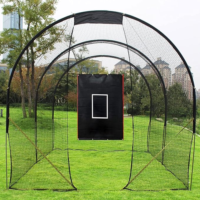 Batting Cage Backstop with Strike Zone Heavy Duty PVC Coated Oxford Fabric Vinyl Baseball Backstops with Catcher Softball Pitcher Training Equipment Aid