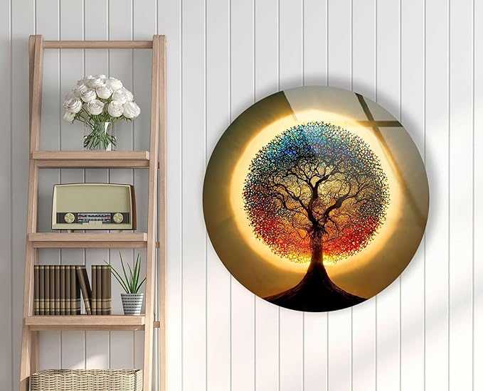 My Photostation.com 10'' Diameter Life of Tree Round Glass Wall Art Tempered - Image 3