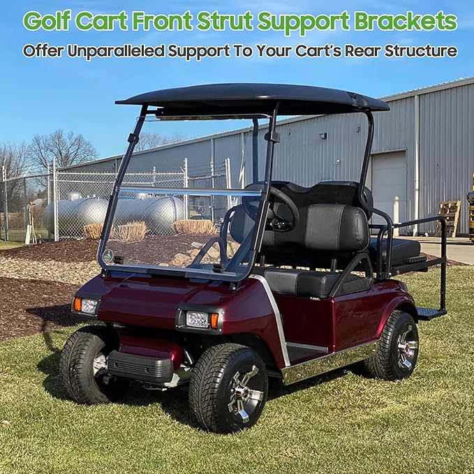 10L0L Golf Cart Front Roof Strut Brackets for Club Car DS 2000-up with Steel Screw Bushings Repair Kit, Heavy Duty Strut Support Reinforcement Repair
