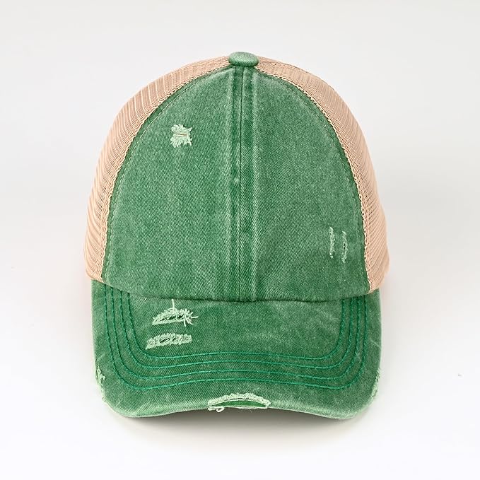 C.C Ponycap Messy High Bun Ponytail Adjustable Glitter Mesh Trucker Baseball Cap