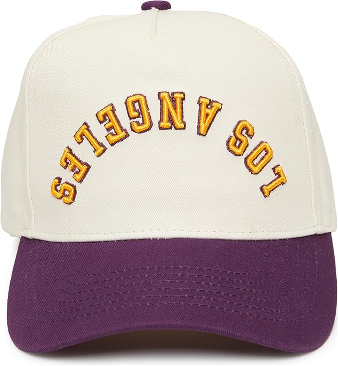 Funky Junque Upside Down City Trucker Hat for Men and Women – Unisex 3D Embroidered Gameday Baseball Cap, Retro Snapback Hats
