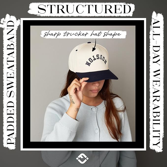 Funky Junque Trucker Hat Women Men 2-Tone Baseball Cap – Vintage Western Style Embroidered Snapback, Premium Cotton Blend