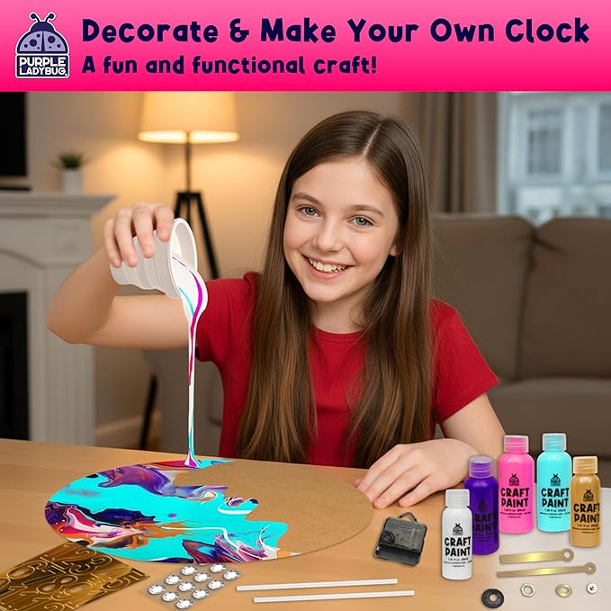 Acrylic Pouring Paint DIY Clock Kit - Image 5