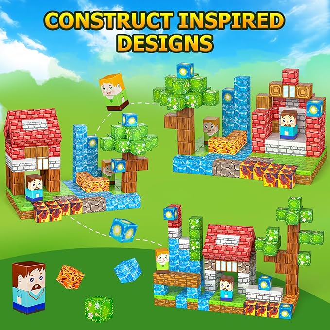 Magnetic Blocks, Magnet Blocks Tiles Constructions Toys, STEM Educational - Image 3