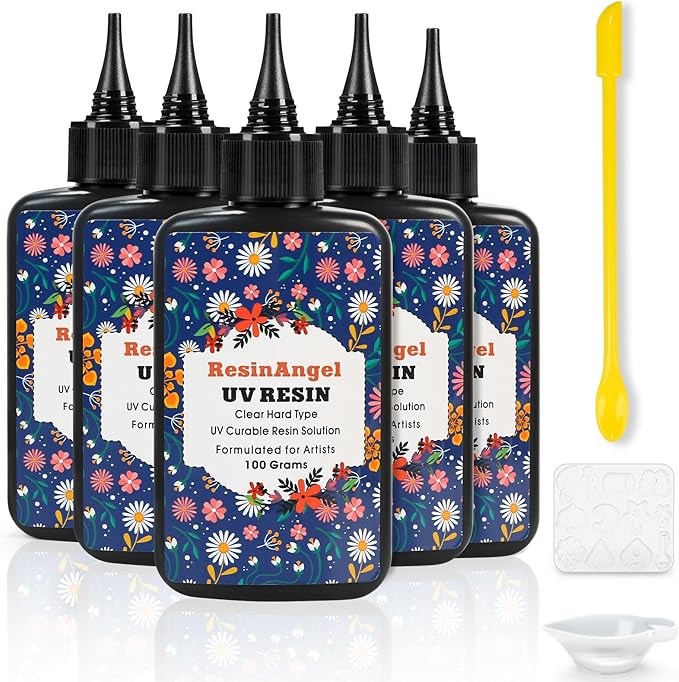 500g UV Resin kit, Crystal Clear Hard, Premixed UV Epoxica Resina Fast Curing by ResinAngel
