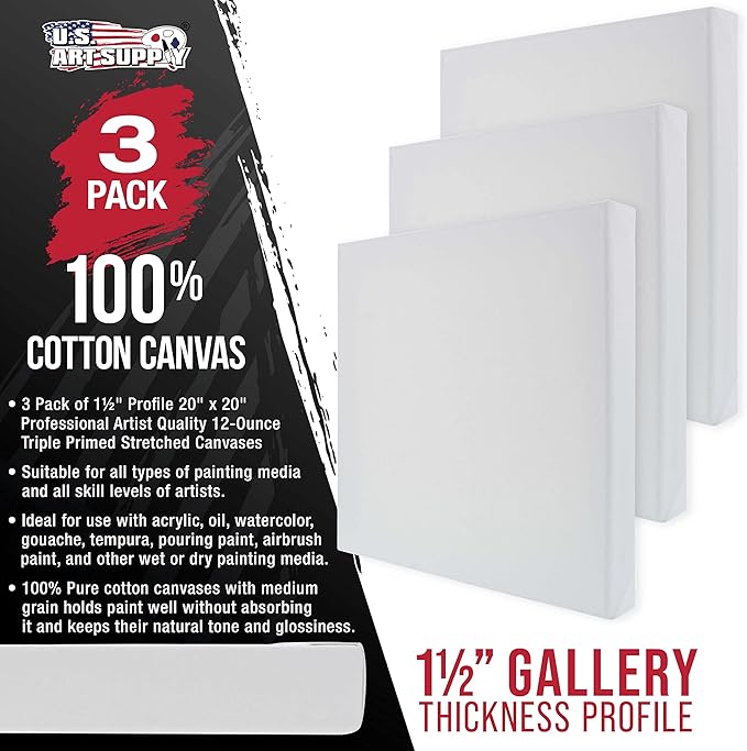 U.S. Art Supply Large Stretched Canvas - Image 2