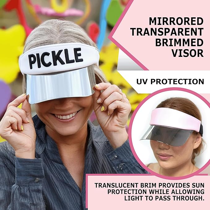 Funky Junque Women's UV 50 Adjustable Sun Visor - Golf Tennis Pickleball - Sports Themes Solid Colors Easter Pastels