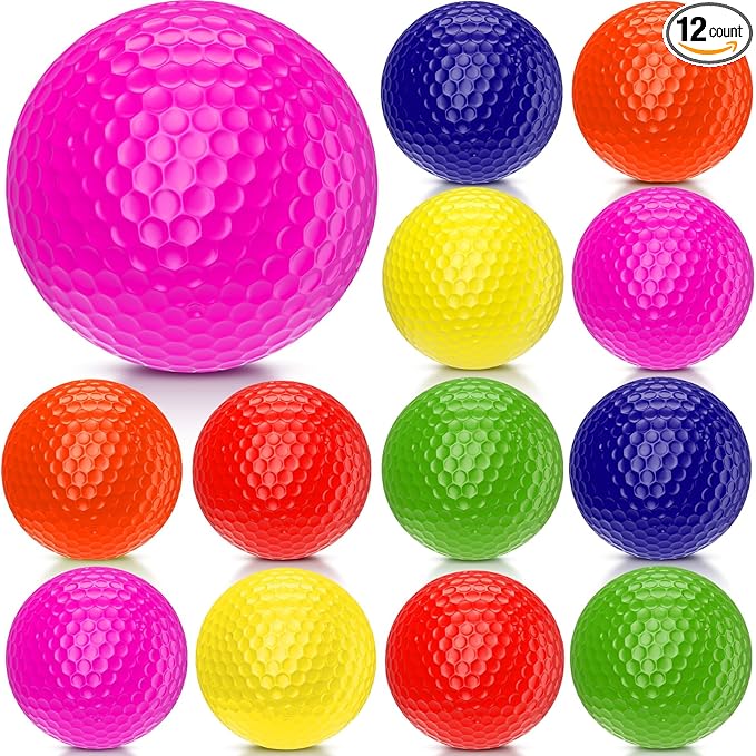 Mudder 12 Pcs Colored Funny Golf Balls Special Emoticon Face Professional Practice Golf Balls Novelty Cute Golfer Accessories for Summer Outdoor Father's Day Men Teens Birthday Gifts