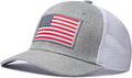 American Flag Trucker Hat, Patriotic Baseball Cap for Men & Women, Breathable Mesh Adjustable Snapback, USA Flag Patch