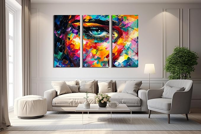 SpiritualHands Women Eye Glass Wall Art Oil Painting - Image 2