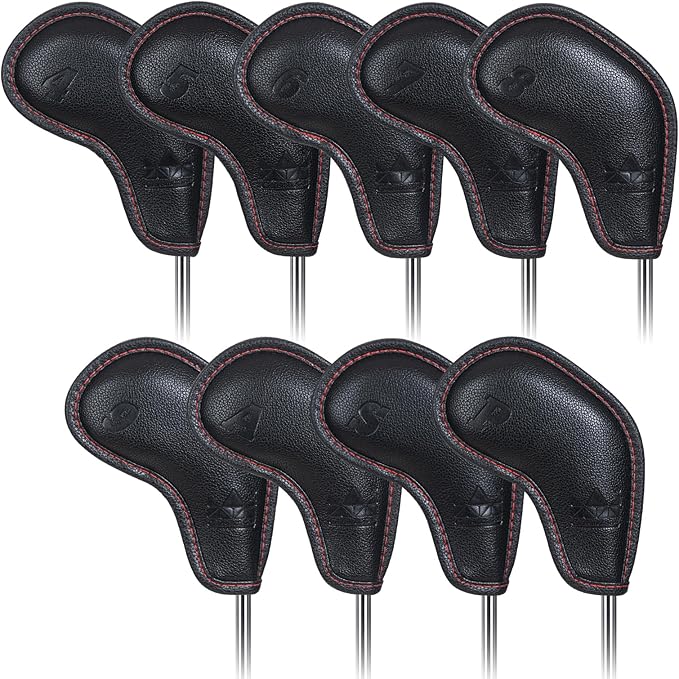 Craftsman Golf Embossed No. Black Cyan Golf Club Iron Headcovers Set for Ping Callaway Mizuno Taylomade Etc.