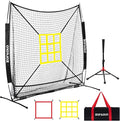 ZONLOLO 6x6ft Baseball & Softball Net for Hitting,Pitching and Batting, Throwing,Baseball net with Sturdy Bow Frame,Battting Tee,Strike Zone, Middle Size,Suitable for Kids!