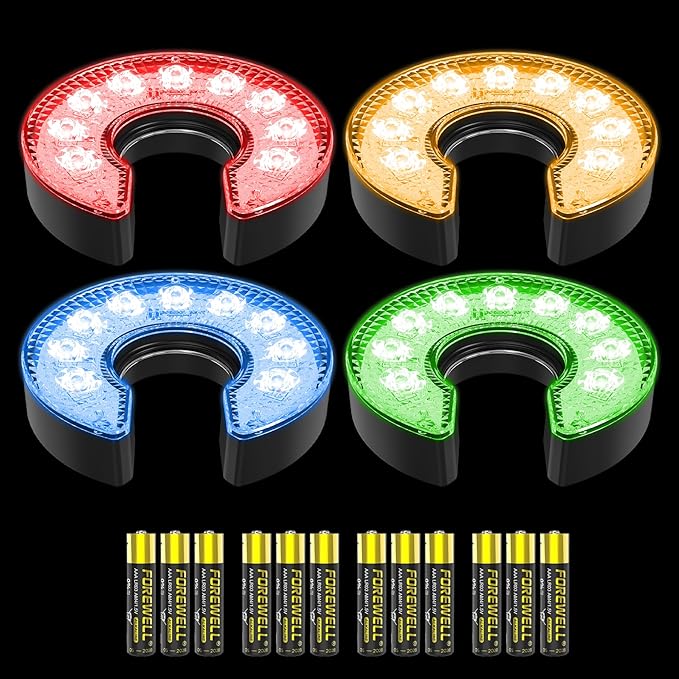 KINGTOP LED Golf Hole Light with Anti-Glare Lens - Battery Operated, Glow in The Dark Putting Cup Lights, Ideal for Night Golf, Backyard Practice Putting Green & Golf Parties