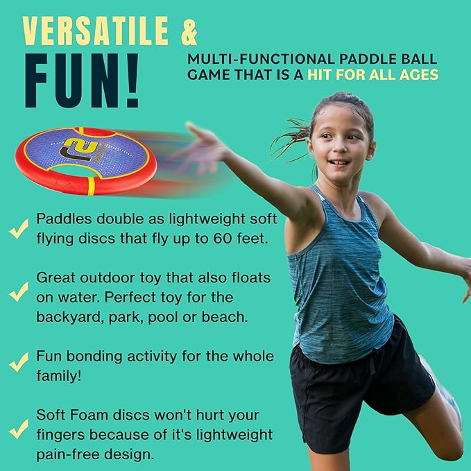 Fun Bouncy Paddle & Stringy Ball Toss & Catch Game - Image 3