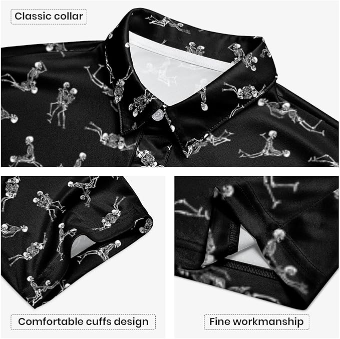 Golf Polo Shirts for Men Funny Print Short Sleeve Golf Shirts Performance Golf Polos