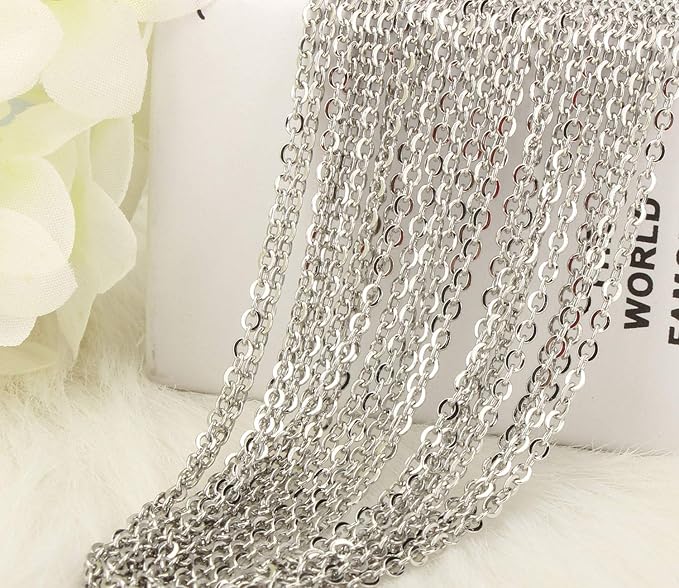 ALEXCRAFT Wholesale 12 PCS Genuine Stainless Steel Cable Chain Necklace Chains - Image 2