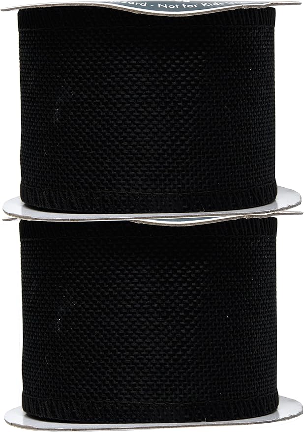 Mandala Crafts Black Burlap Ribbon 2.5 Inches Wide Jute Ribbons - Image 2