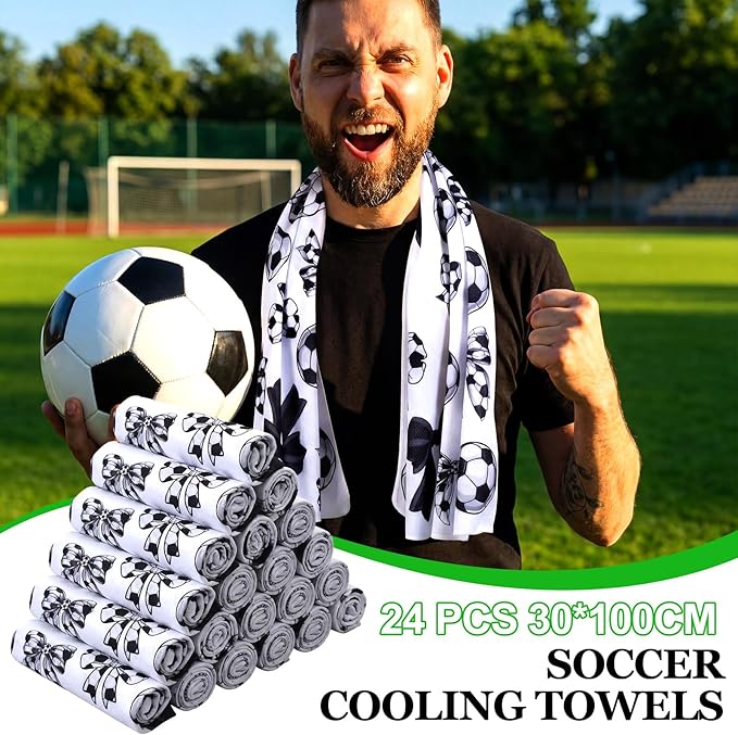 Moukeren 24 pcs Cooling Towels 40"x12" Bulk Sports Ice Towel for Neck and Face Quick Dry Breathable Microfiber Chilly Party Favors Supplies for Coach Gift and Sport Party Favors