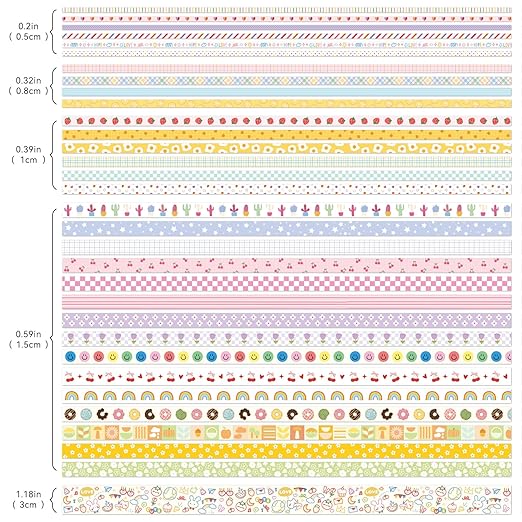 32 Rolls Colorful Cute Floral Writable Washi Tape Set, Decorative Tapes - Image 2