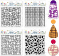 CHGCRAFT 4 Pcs Graffiti Grid Polymer Clay Texture Sheets Abstract Squares by chgcraft