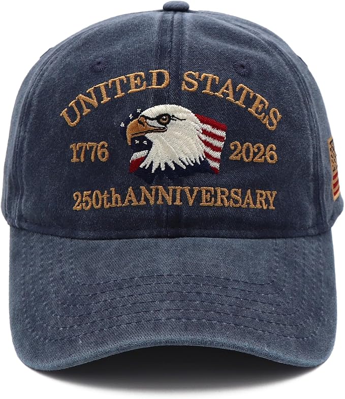 United States 250th Anniversary Hat, USA Baseball Cap 1776-2026 American Eagles Hat Patriotic Embroidered Hats for Men Women