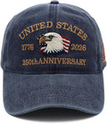 250 Anniversary USA Hat 250th Anniversary USA Baseball Cap | Eagle Embroidered Patriotic Hat for Men & Women