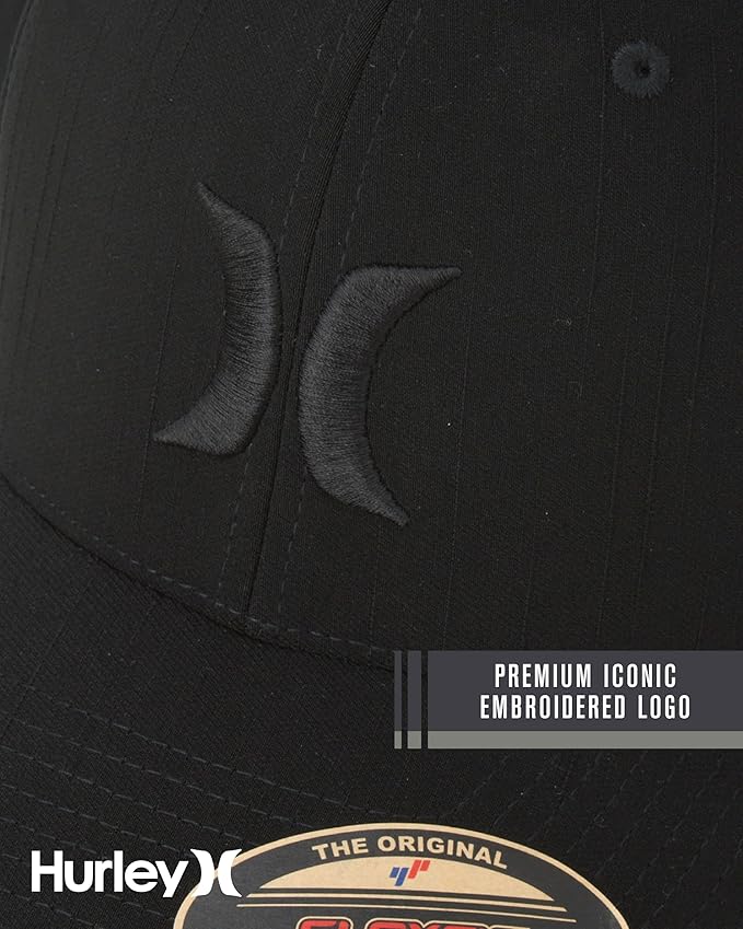 Hurley Men's Caps - One & Only Flexfit Baseball Cap - Fitted Hats for Men (S-XL)