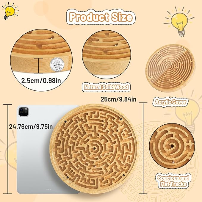 Wooden Labyrinth Board Game - Image 4