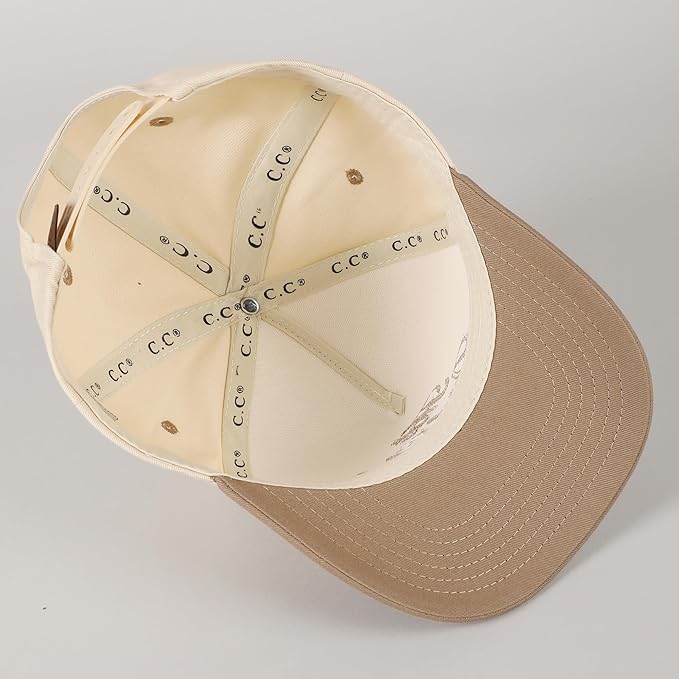 MIRMARU Two-Tone Vintage Canvas Trucker Hats for Men & Women, Adjustable Size Baseball Caps with Trendy Embroidered Design