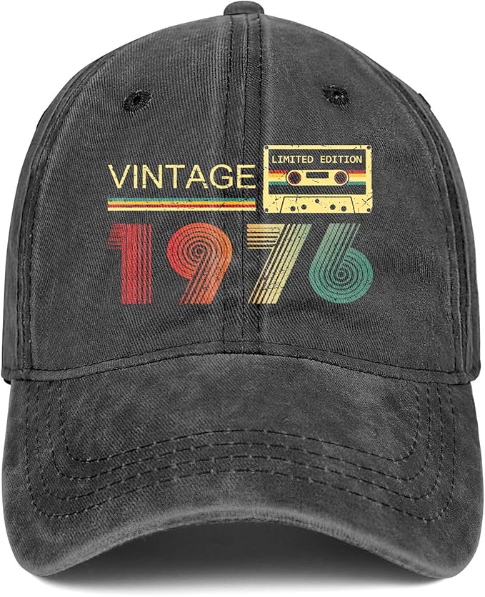 50th Birthday Gifts for Men Women 1976 Hats Vintage 1976 Baseball Cap for 50 Year Old Birthday Gifts for Fathers Mothers Day