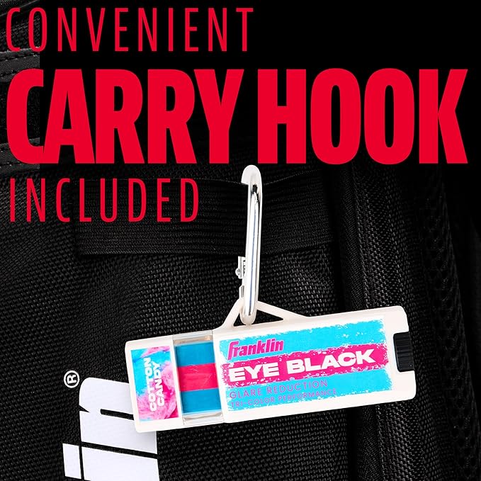 Franklin Sports Eye Black Stick - Baseball Softball + Football Eye Black for Kids + Adults - Sun Glare Reduction - Pink/Blue
