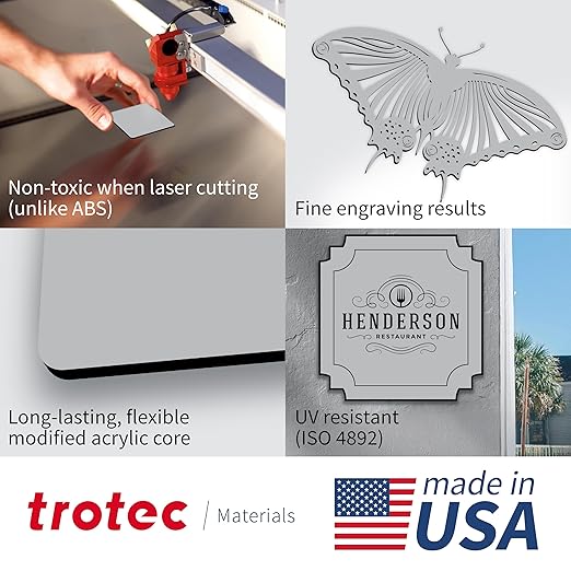 Trotec | Metallic Looking Acrylic Sheet | 12"x24"x1/16, Name Plate | USA Made - Image 3