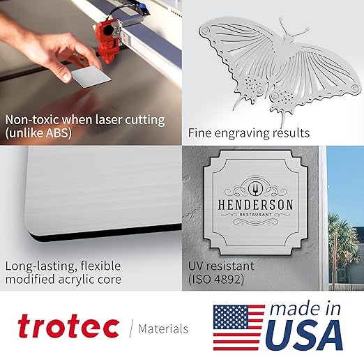 Trotec | Metallic Looking Acrylic Sheet | 12"x24"x1/8", Name Plate | USA Made - Image 3