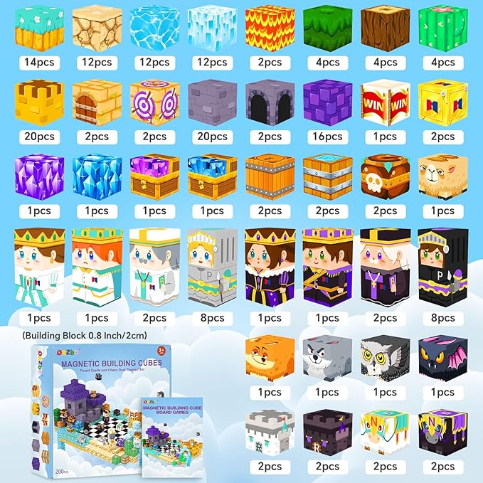 Magnetic Blocks Board Games Chess Set, Magnetic Tiles Building Blocks Kids - Image 3
