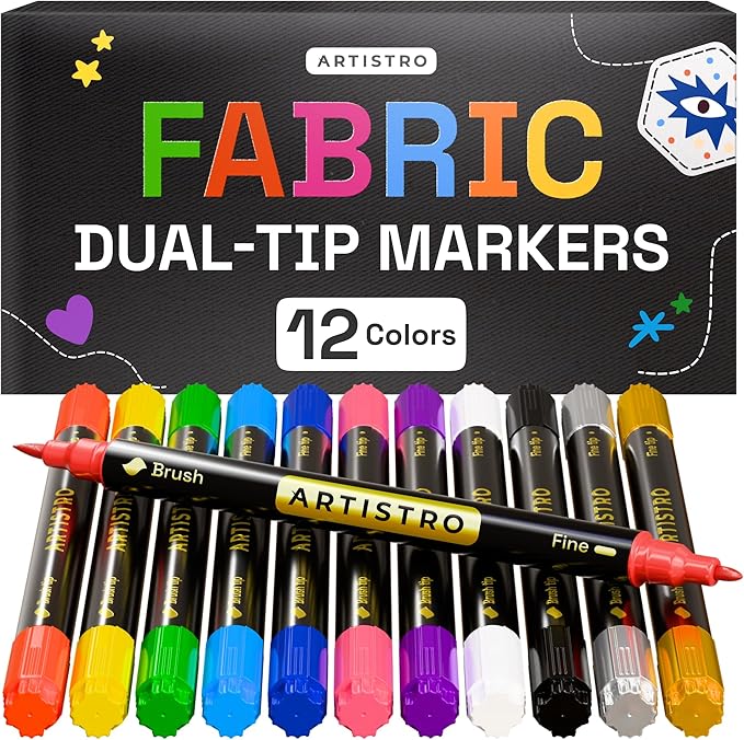 ARTISTRO 12 Dual-Tip Fabric Markers by ARTISTRO