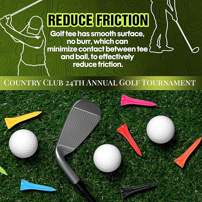 Mudder 2000 Pcs Bamboo Golf Tees Bulk Professional Golf Tees Reduce Friction Side Spin for Club Men Women Kids Accessories