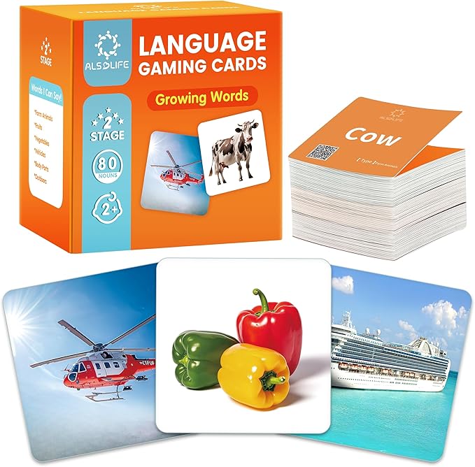 80 Nouns Flash Cards for Toddlers 2-3, Key Vocabulary Flashcards, Sturdy & by ALSOLIFE