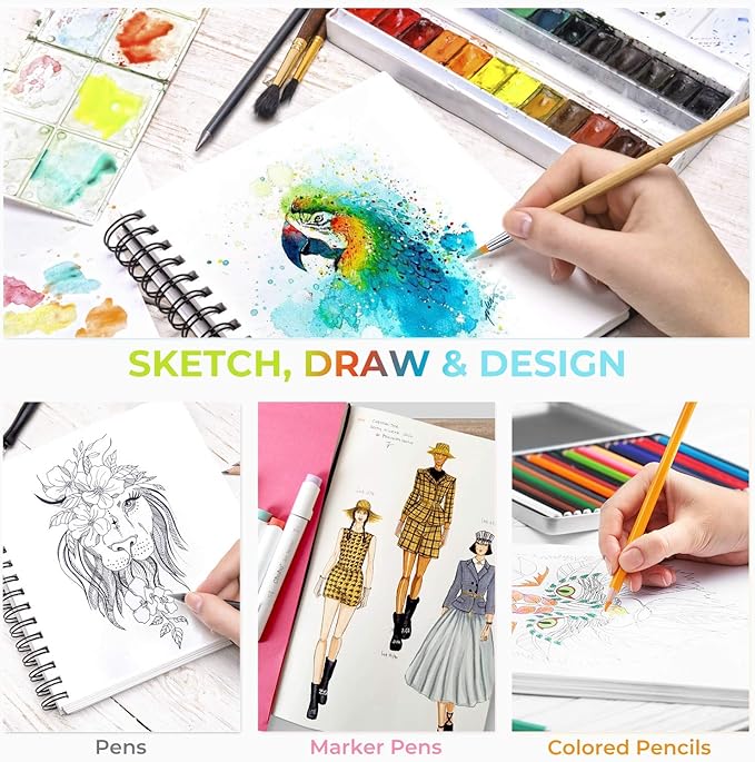 Mix Media Pad, Ohuhu Mixed Media Art Sketchbook, 120 LB/200 GSM Heavyweight - Image 5