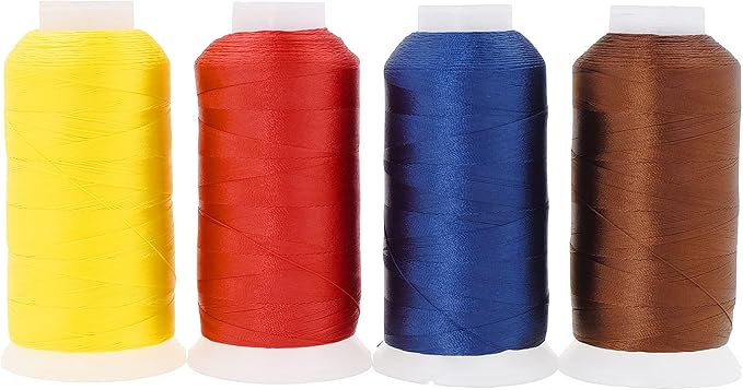 Mandala Crafts Brown Navy Blue Yellow Red Heavy Duty Thread by MandalaCrafts