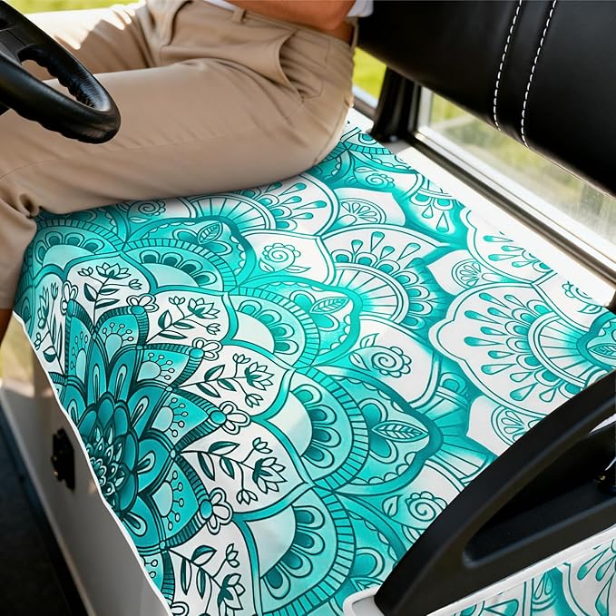 Golf Cart Seat Covers Club Car Golf Cart Accessories for Men Women Golf Carts Seat Towel Blanket 2-Seat Golf Cart Decorations