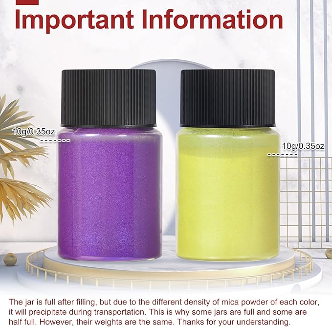 CHANGTIKEJI Mica Powder，48 Colors - 10g/Bottle of Natural Pigment Powder - Image 4