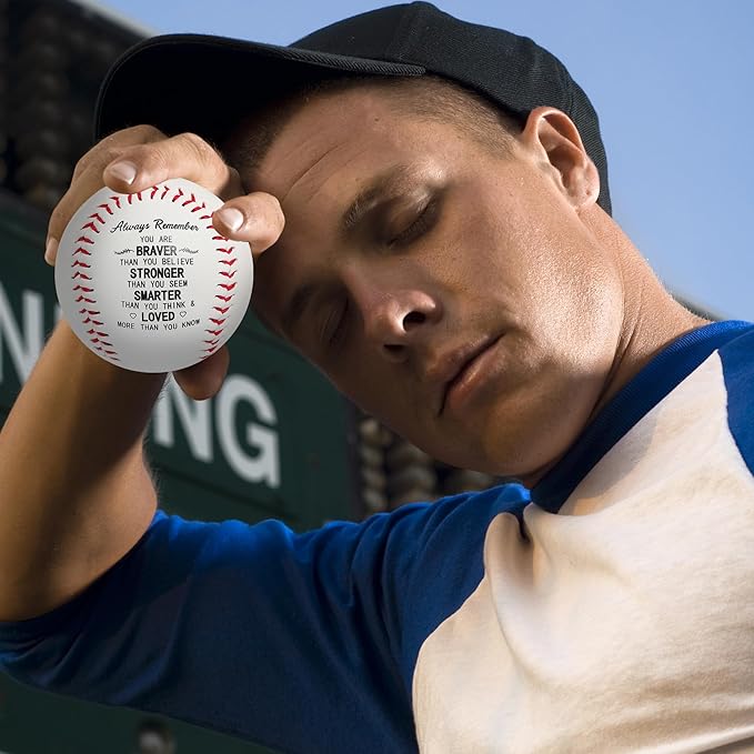 Religious Baseball Gifts for Men, Birthday Baptism First Communion Confirmation Personalized Inspirational Bible Verse Baseball for Godson Son Grandson, Easter Basket Stuffers Gifts