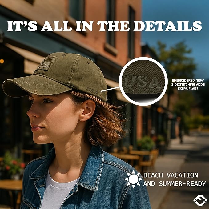 Funky Junque Distressed Vintage Baseball Cap - Embroidered Patch Women's Hat - Holiday, Lifestyle & Patriotic Designs