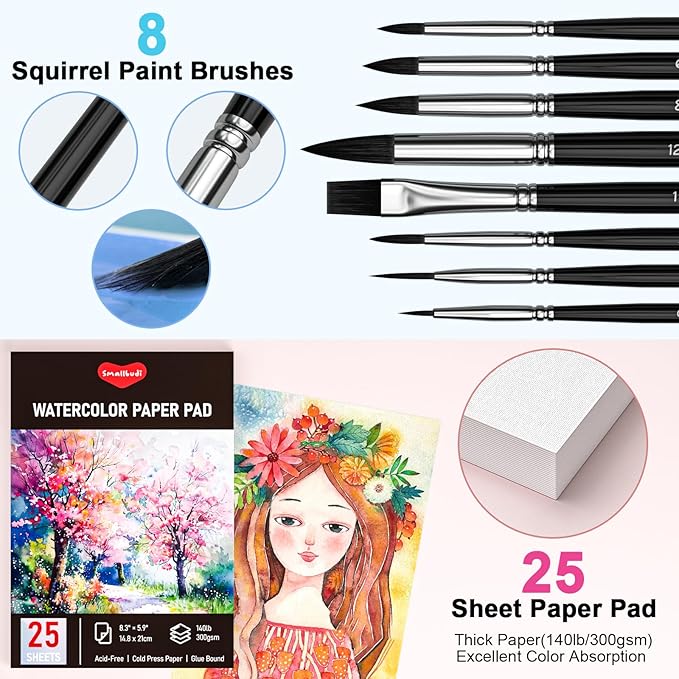 Watercolor Paint Set 100 Colors Including Metallic, Watercolor Kit - Image 4