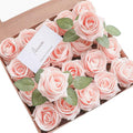 Floroom Artificial Flowers 20pcs Real Looking Blush High-Centered Foam Fake by Floroom
